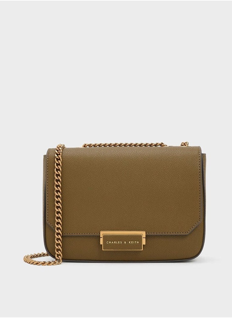 Charles & Keith Charles & keith classic metal chain crossbody bag  - Image 1