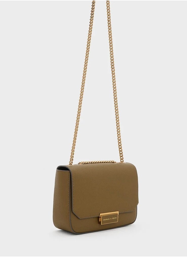 Charles & Keith Charles & keith classic metal chain crossbody bag  - Image 5