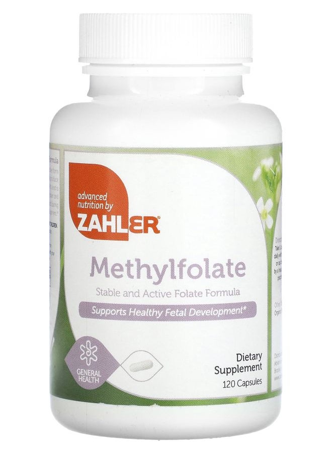 Zahler Methylfolate Stable & Active Folate Supports Healthy Fetal Development 120 Capsules 