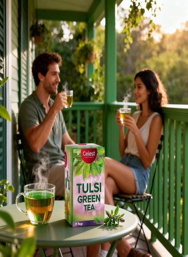 Celest Tulsi Green Tea | Green Tea Tulsi | 25 Teabags - Image 2