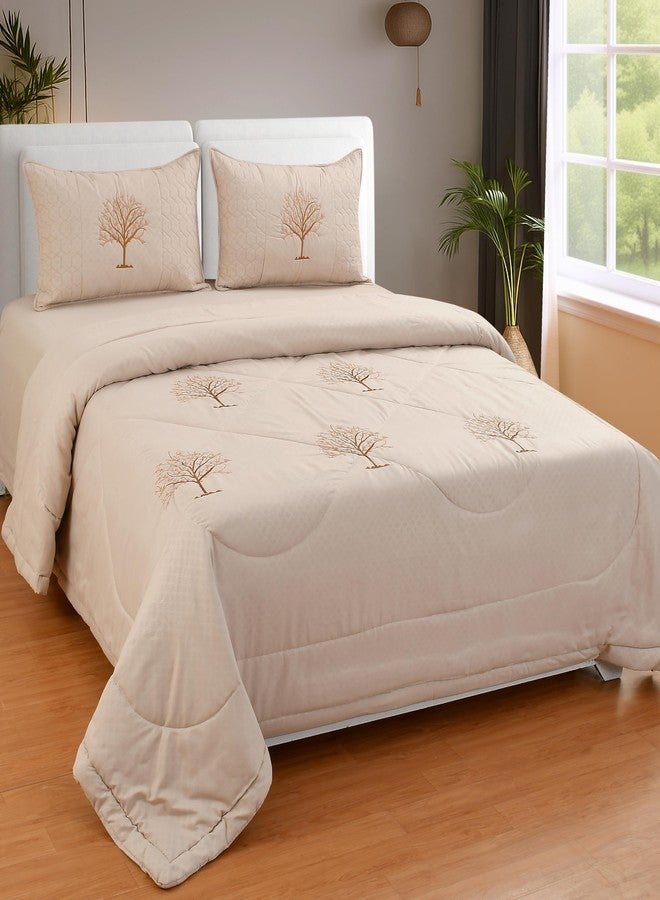 Laying Style Glace Cotton1 Reversible Comforter Double King Size 90 x 100 Both Side Same Print 1 Bedsheet King Size 90X100 inch and 2 Pillow Cover 4 Pcs Bedding Set | AC Quilt | AC Dohar-Multicolor - Image 1