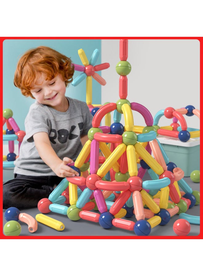Loquat Versatile Magnetic Rods Children's Early Education Intelligence Assembly Building Blocks Boys Girls Development Diy Toys-Specifications:77 Configuration - Image 2