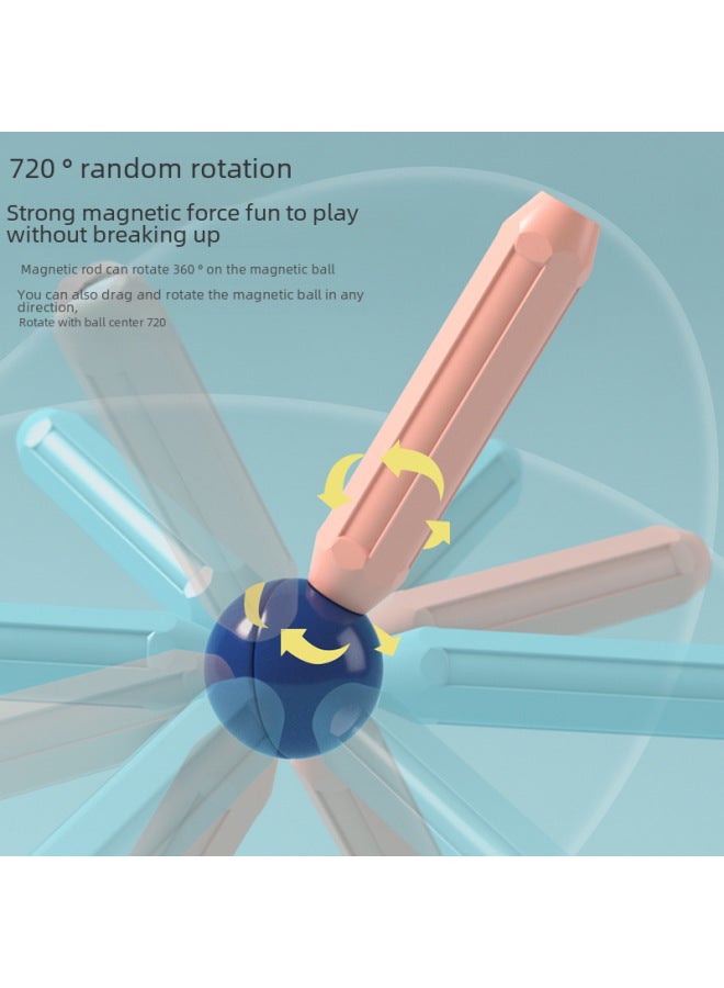 Loquat Versatile Magnetic Rods Children's Early Education Intelligence Assembly Building Blocks Boys Girls Development Diy Toys-Specifications:77 Configuration - Image 5