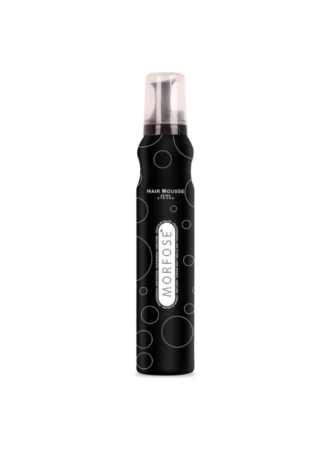 Morfose Extra Strong Hair Mousse - Black Spray, 200ml - Image 1