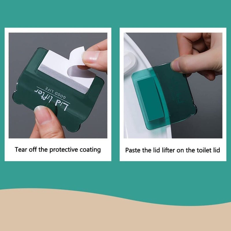 Techhark ® Toilet Seat Lifter - Self-Adhesive Holder With Double Tape Handle Clip for Water Closet - Avoid Direct Contact With Cover & Seat (2) - Image 3