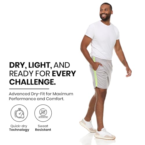 Essential Elements 5 Pack: Men's Dry-Fit Sweat Resistant Active Athletic Performance Shorts - Image 4