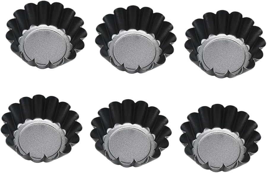 Unomor 6pcs Non Stick Baking Molds Cake Puck Quiche Dish Easy to Clean