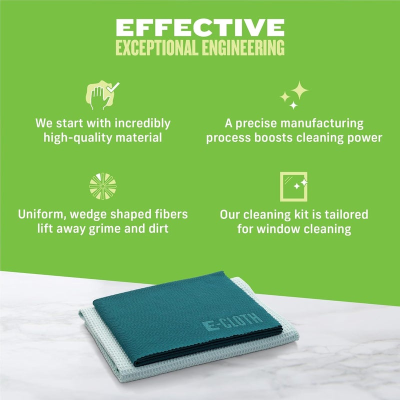 E-Cloth Window Cleaner Kit - Streak-free Microfiber Cleaning Cloths for Windows and Mirrors - Image 5