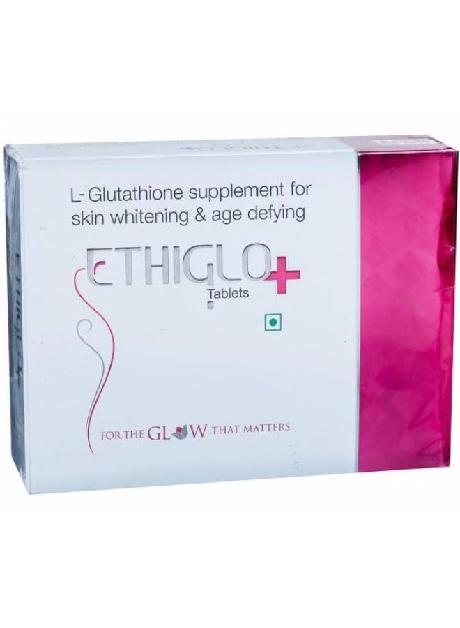 إيثيجلو Ethiglo Plus - مكمل غذائي (L-Glutathione) لتفتيح البشرة ومكافحة الشيخوخة - شريط يحتوي على 60 قرصاً - Image 3