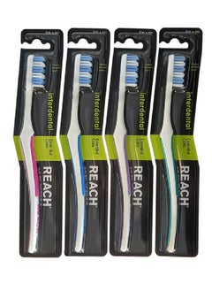 REACH 4 x Listerine Reach Interdental Essential Care Firm Toothbrush 