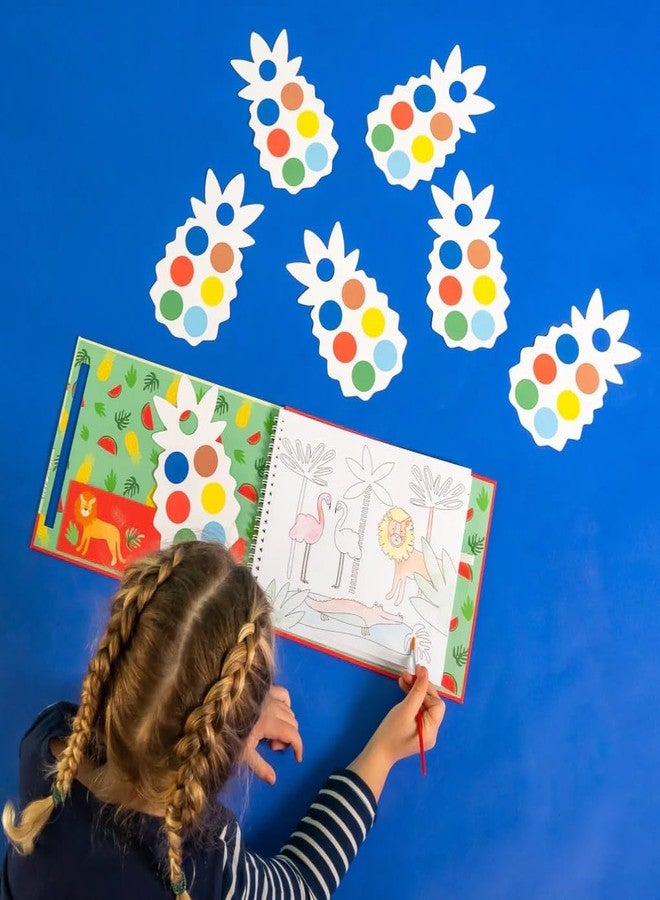 Floss & Rock Jungle Kids My Painting Pad Set with 8 Pictures, 8 Paint Pallets and A Brush - Image 3