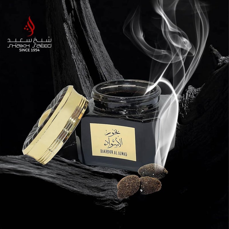 Shaikh Saeed Bakhoor Al Aswad 70g – Premium Oud Incense – Authentic Arabic Dukhoon with Deep, Rich Aroma – Traditional Gulf Scent - Image 2