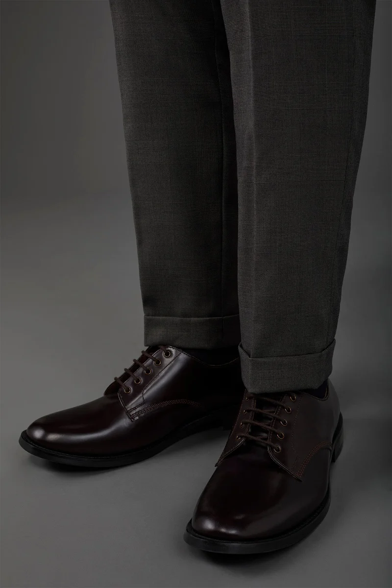 Doppelganger Derby shoe in 100% genuine leather - DK Brown