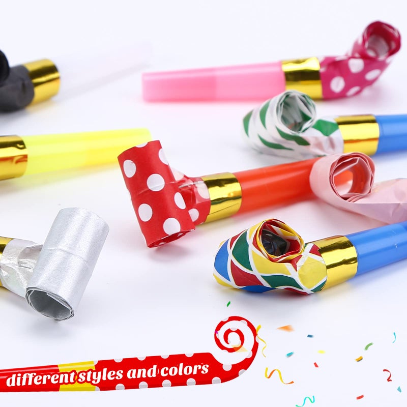 Koogel 100 Pcs Colorful Birthday Blow Horns and Whistles - Party Noisemakers for New Years and More - Image 3