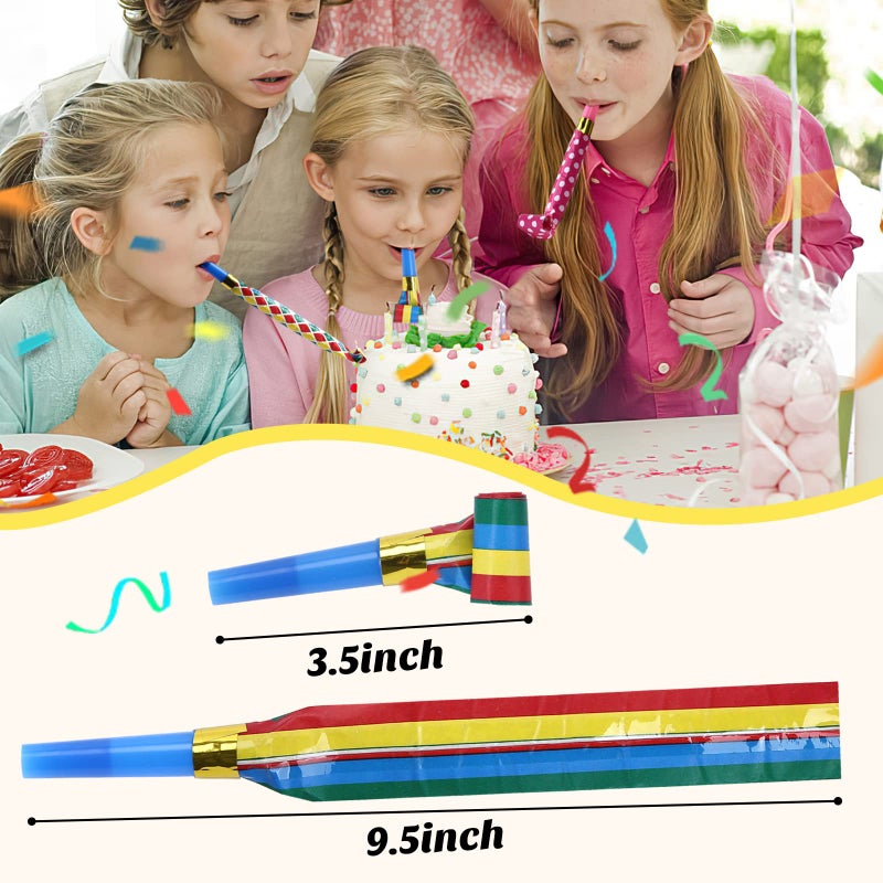 Koogel 100 Pcs Colorful Birthday Blow Horns and Whistles - Party Noisemakers for New Years and More - Image 2