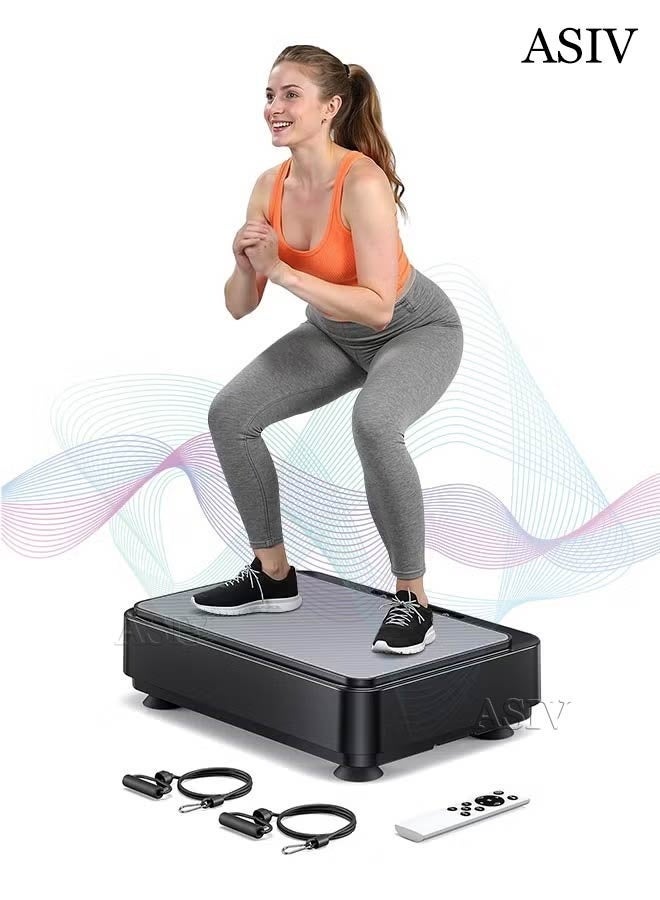 ASIV Home Vibration Fitness Machine, 99 Speed Levels, 8 Modes, Bluetooth Connection, with 2 Resistance Bands - Image 1