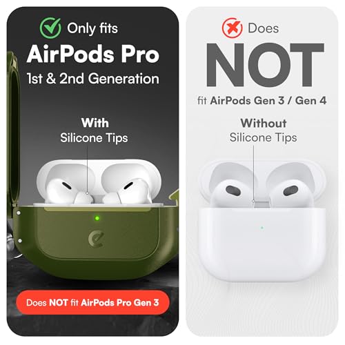 Keybudz for AirPods Pro 2 Case with Lock Fully Waterproof AirPods Pro 2nd Generation Case Cover Keychain Rugged Tough Protection Hard Shell and Carabiner for USBCLightning Forest Green - Image 3