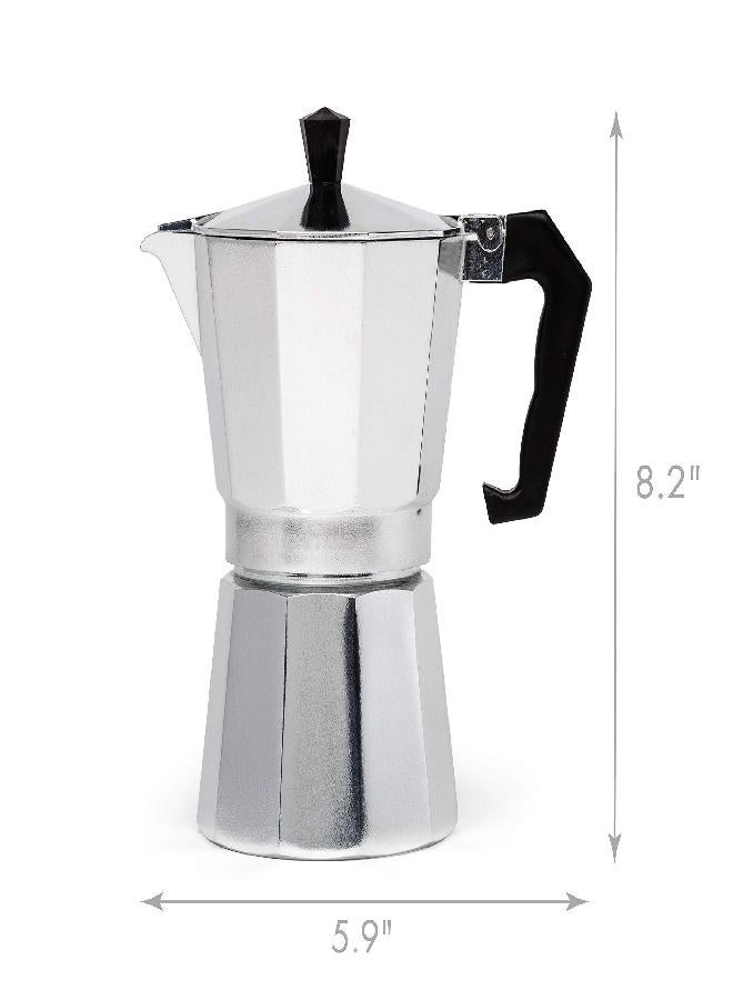 Primula Classic Stovetop Espresso and Coffee Maker, Moka Pot for Italian and Cuban Café Brewing, Greca Coffee Maker, Cafeteras, 6 Espresso Cups, Silver - Image 3