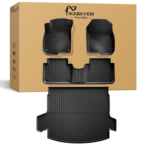 IKABEVEM Original 2020-2022 CR-V Hybrid Floor Mats & Cargo Liner for Honda CRV Hybrid - Custom Fit TPE Floor Mats with Trunk Mat - All Weather Rubber Car Mats for Honda CR-V Hybrid 2020-2022 - Image 1