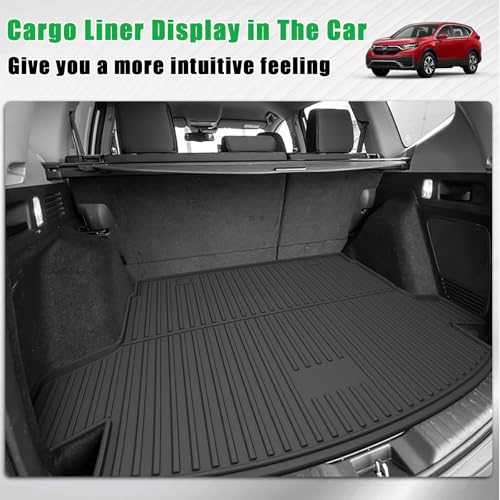 IKABEVEM Original 2020-2022 CR-V Hybrid Floor Mats & Cargo Liner for Honda CRV Hybrid - Custom Fit TPE Floor Mats with Trunk Mat - All Weather Rubber Car Mats for Honda CR-V Hybrid 2020-2022 - Image 4