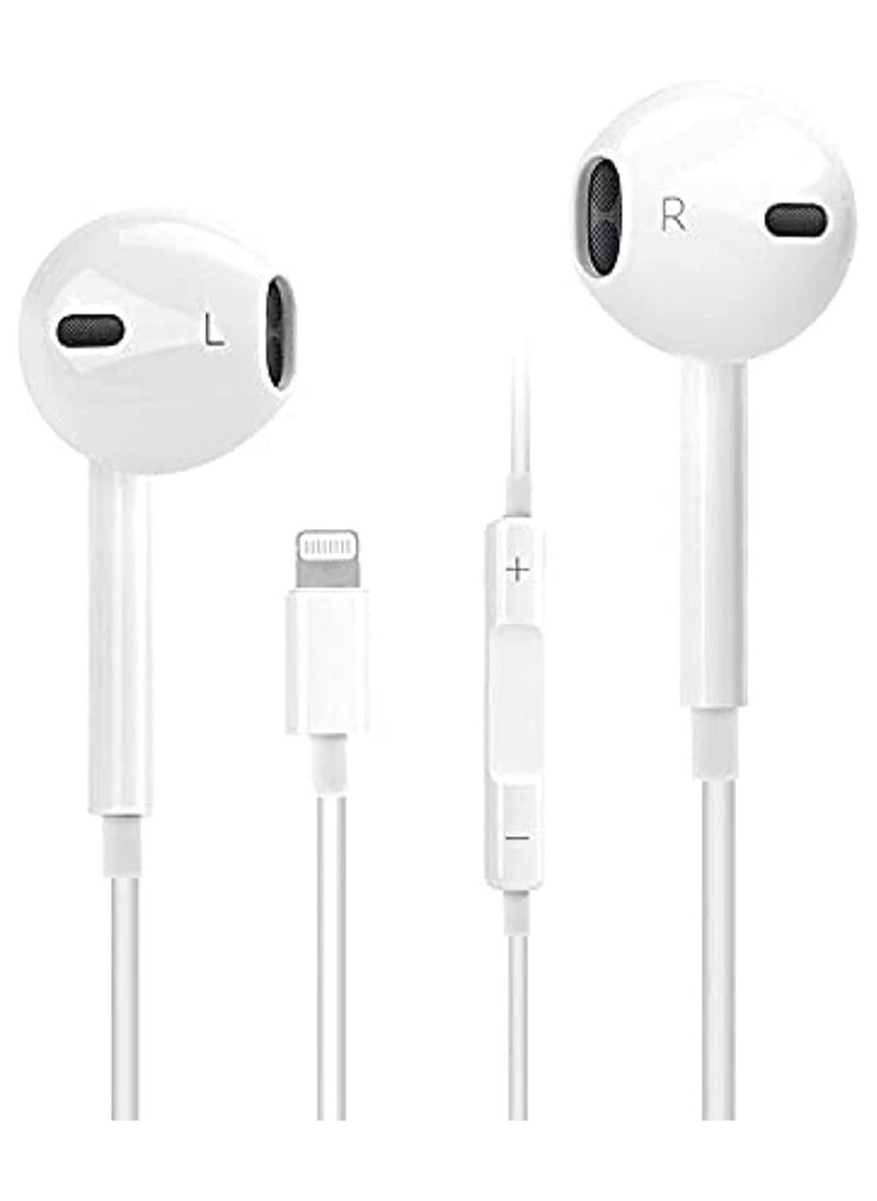 ELTRAZONE - Click4Cart Wired Earphones for iPhone 7/8 Plus/ X/XR/XS Max/11/12 Pro Max (White) - Image 1