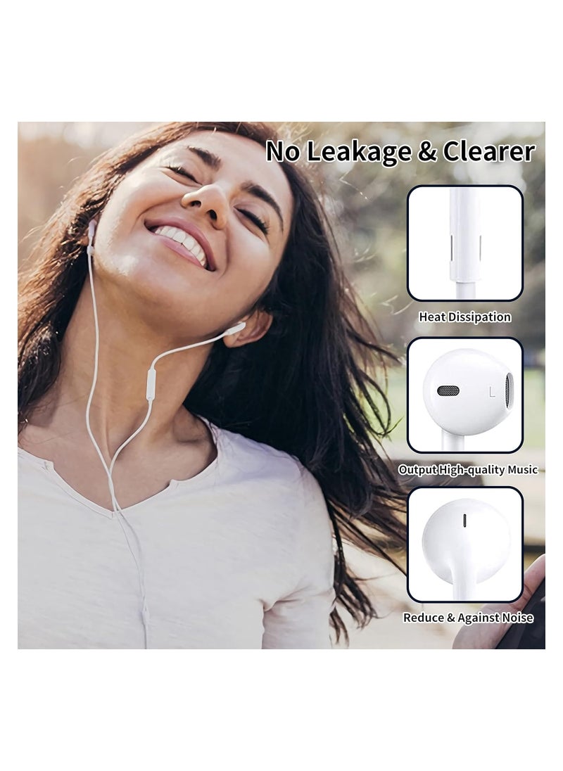 ELTRAZONE - Click4Cart Wired Earphones for iPhone 7/8 Plus/ X/XR/XS Max/11/12 Pro Max (White) - Image 1