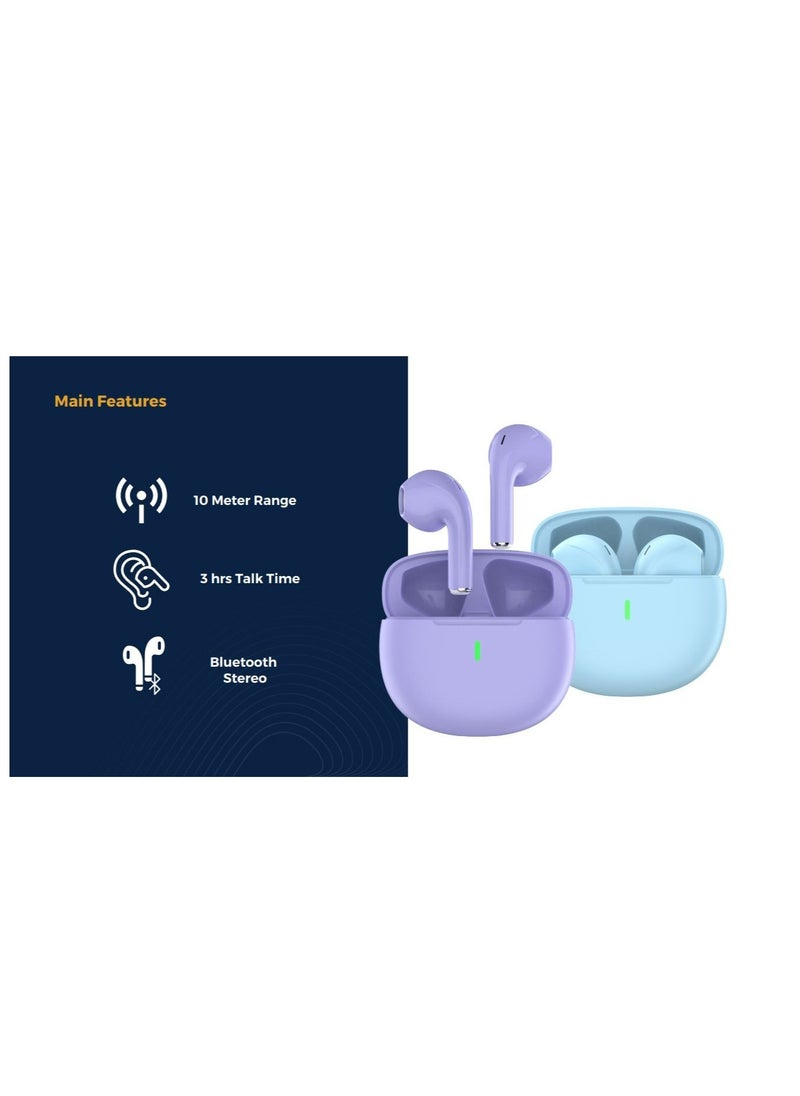 Smart - Smart | T-Colorful - Bluetooth Earbuds with Portable Charging Case (White) - Image 1