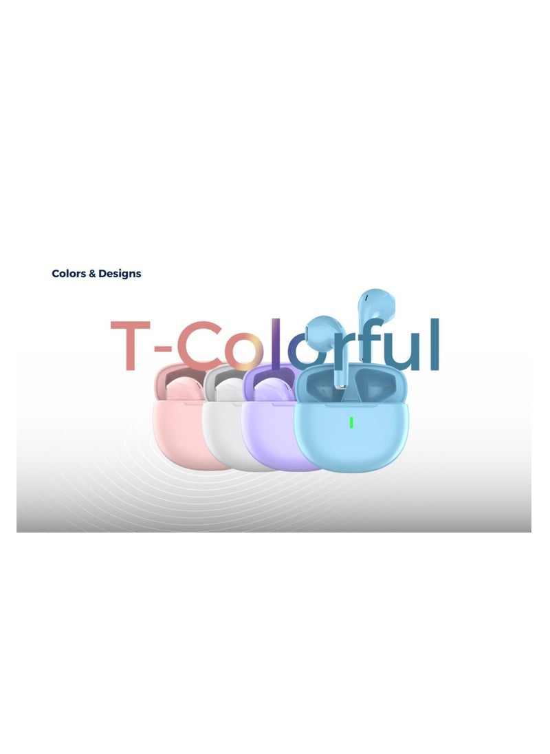 Smart - Smart | T-Colorful - Bluetooth Earbuds with Portable Charging Case (White) - Image 1