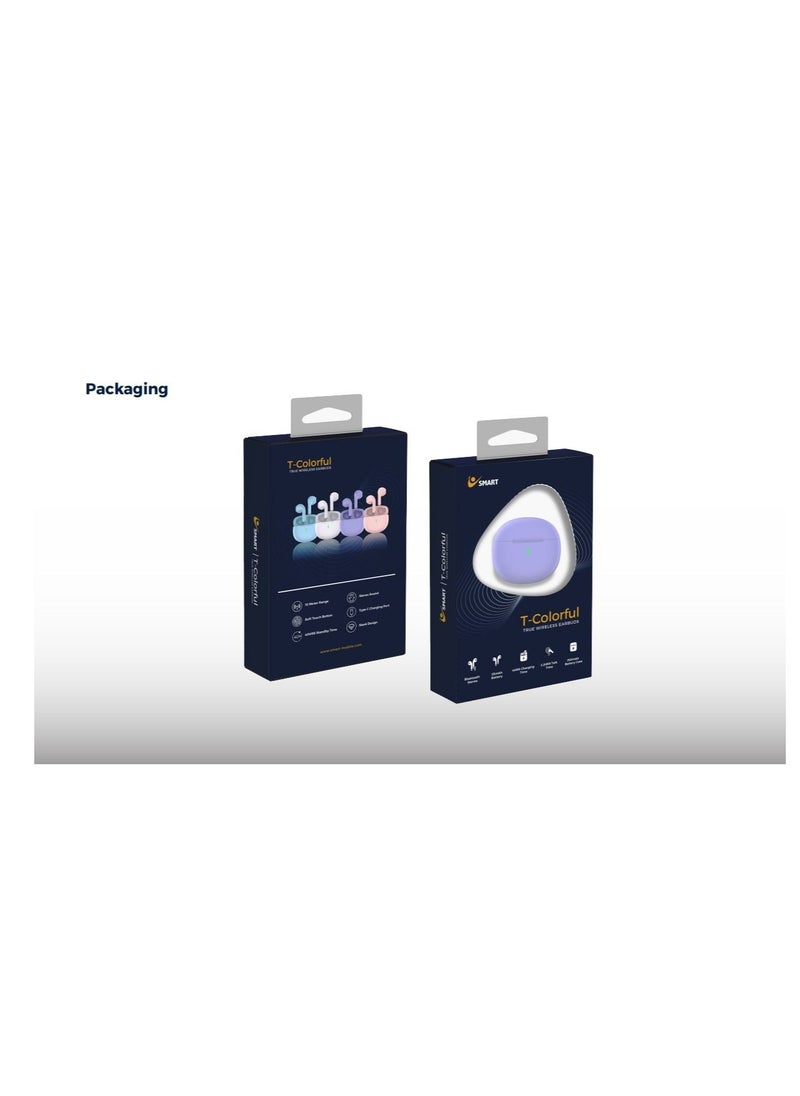Smart - Smart | T-Colorful - Bluetooth Earbuds with Portable Charging Case (White) - Image 1