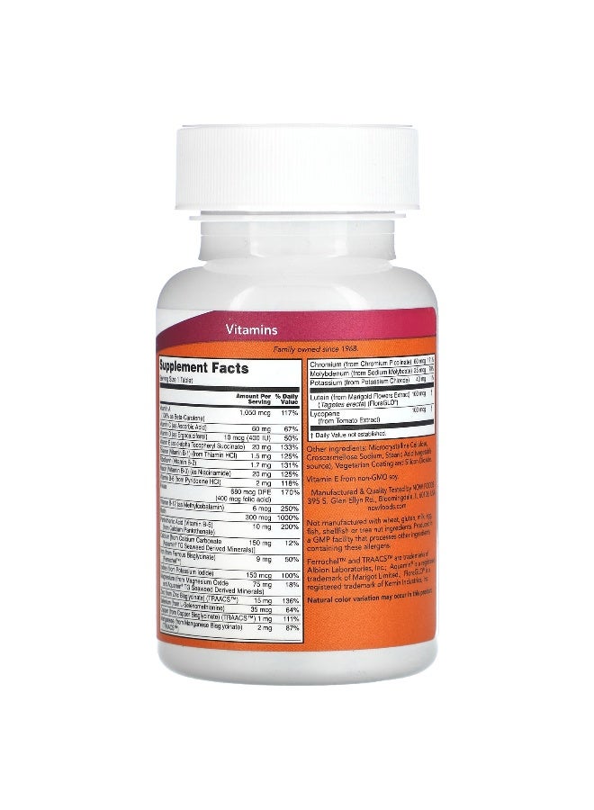 Now Foods Daily Vits Multi Vitamins And Mineral - 100 Tablets - Image 2
