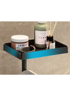 Generic Black Toilet Paper Holder Stand with Phone Shelf Bathroom Toliet Decor Decoration Tissue Roll Free Standing Storage Apartment Restroom Household Home Essentials  - Image 4