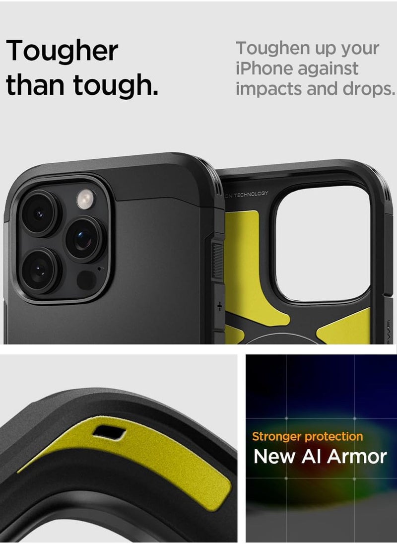 Spigen Tough Armor T (Ai) MagFit AI iPhone 16 Pro MAX Case Cover [Camera Control Button] MagSafe with Kickstand - Black  - Image 4