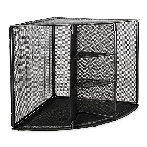 Rolodex Mesh Collection Corner Desktop Shelf Black (62630) - Image 1