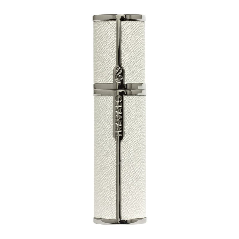 Travalo Milano Perfume Atomizer - Leak-Proof and TSA Approved for Air Travel - Reusable, Airtight, Easy Fill Mini Pump Sprayer - Lightweight, Vegan Leather with Polished Metal Outer Shell - White - Image 4