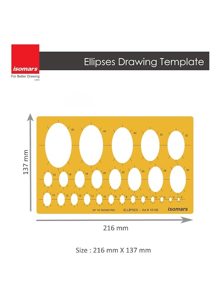 Isomars Ellipses Shape Drafting Drawing Template - Image 2