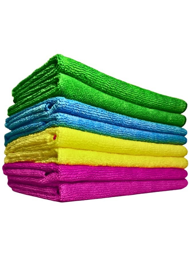 8-Piece Microfiber Cleaning Cloth Set - Soft, Durable & Multi-Purpose - Lint-Free for Home & Kitchen - Assorted Colors - Image 1