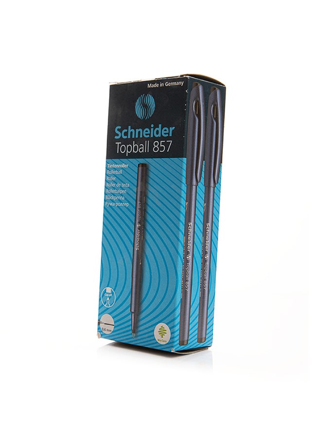 شنايدر قلم حبر توب بول 857 رأس 0.6 مم لكتابة دقيقة | حبر أسود سلس وخرطوشة قابلة لإعادة التعبئة | تصميم مريح لكتابة مريحة وطويلة | عبوة 10 أقلام للاستخدام المهني واليومي - Image 2
