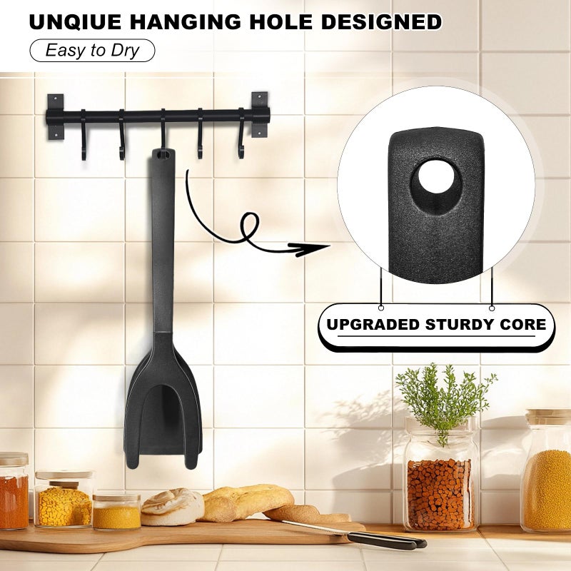 KJG Silicone Spatulas, High Heat Resistant BPA Free Cooking Tongs, Silicone Kitchen Utensils, Spatula Tong, Egg Flipper Spatula for Non Stick Frying Pan, Ideal Cookware for Fish, Eggs, Pancakes - Image 5