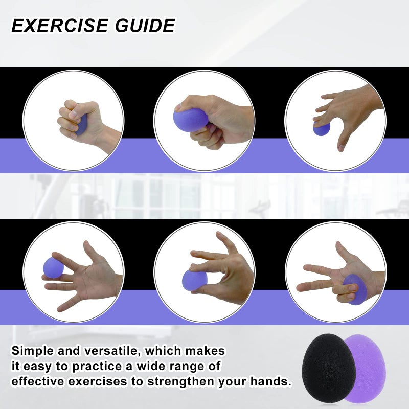 MOJOTORY Stress Balls for Adults, Hand Exersicers for Strength, Squeeze Balls for Hand Therapy, Set of 2 Hand Exersice Balls for Hand, Finger and Wrist Training with Carrying Bag - Image 5