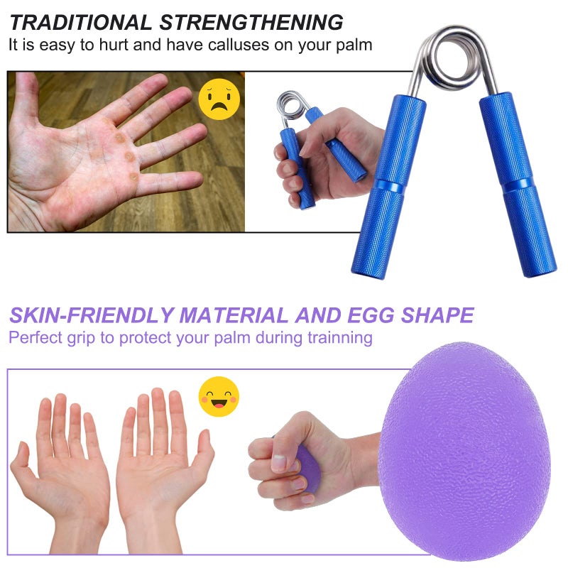 MOJOTORY Stress Balls for Adults, Hand Exersicers for Strength, Squeeze Balls for Hand Therapy, Set of 2 Hand Exersice Balls for Hand, Finger and Wrist Training with Carrying Bag - Image 4