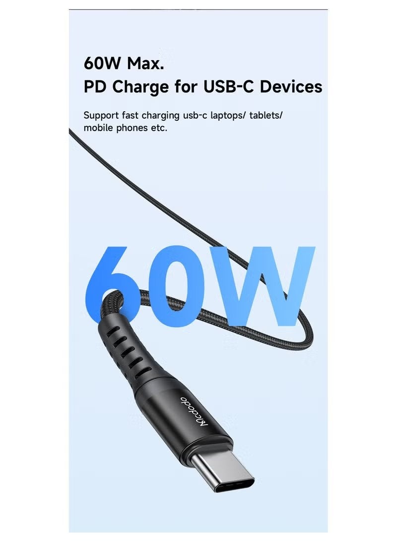 Mcdodo USB-C to USB-C 60W PD Fast Charging Cable | High-Density Nylon Braided & Aluminum Alloy | Ultra-Fast Charge & Sync | Compatible with iPhone 15, MacBook, Galaxy S24 Series, Oppo & Huawei Devices - Image 5