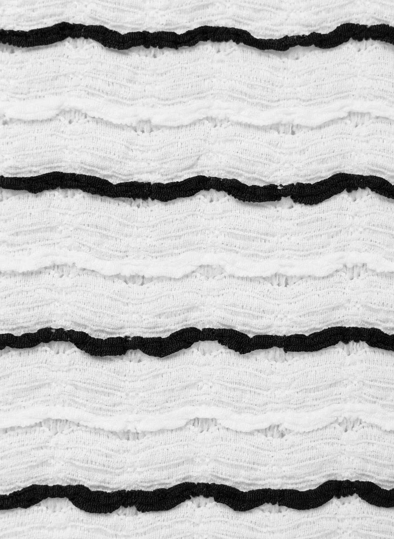 Lichi  Straight midi skirt in textured striped jersey for Women | Best Price UAE