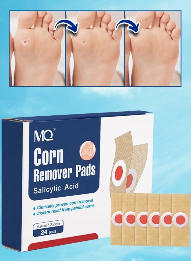 MQ 24 Pcs Corn Remover Pads Foot Corn Remover Patch Wart Remover Corn Removal Ideal for Relief Corn Pain and Foot Care Corn Plasters with Hole for Feet Hand Toe Corn Removal Pads - Image 1