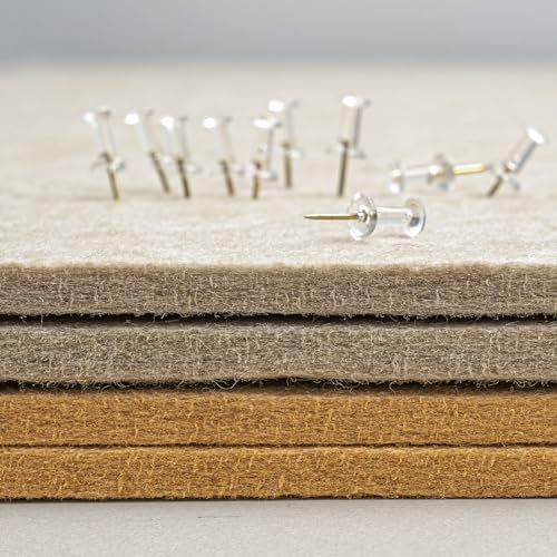Lightomorrow Bulletin Board, 24 x 18 inches Decorative Felt Pin Board, Cork Board Alternative for Wall, Foldable Photo Board with 20 Pushpins - Beige Brown - Image 5