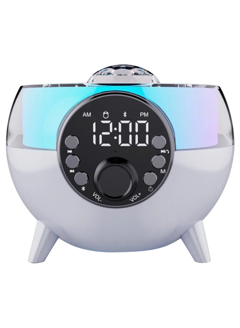 TIGER 5-in-1 White Noise Machine & Alarm Clock with Bluetooth Speaker -- Galaxy Projector Light, Wireless Charging Pad & LED Ambient Lighting | Sleep Sound Aid with Subwoofer | High Volume Bedroom Clock | Relaxing Night Light for Kids & Adults | Perfect Gift - Image 3