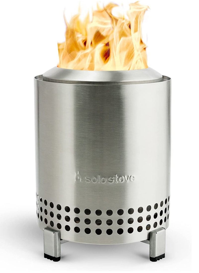 Cool Baby COOLBABY Solo Stove Mesa Tabletop Fire Pit with Stand | Low  Outdoor Mini Fire for Urban & Suburbs | Fueled by Pellets or Wood, Safe Burning, Stainless Steel, with Travel Bag,16 * 13cm  - Image 1