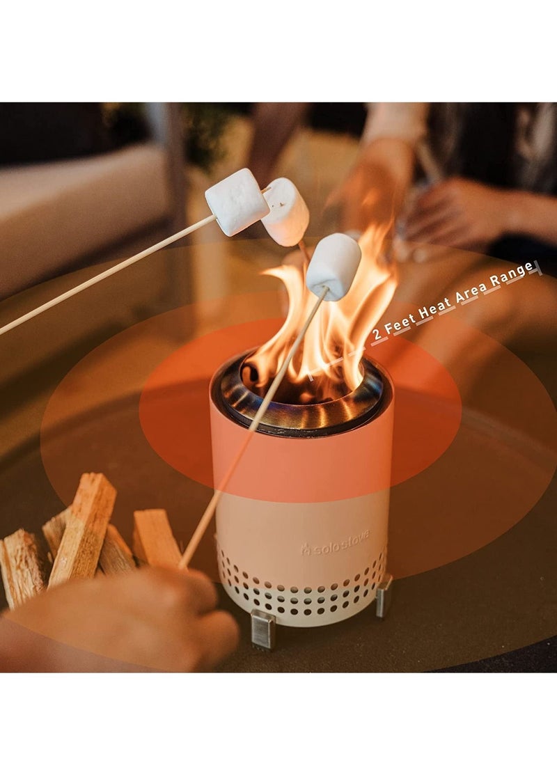 Cool Baby COOLBABY Solo Stove Mesa Tabletop Fire Pit with Stand | Low  Outdoor Mini Fire for Urban & Suburbs | Fueled by Pellets or Wood, Safe Burning, Stainless Steel, with Travel Bag,16 * 13cm  - Image 4