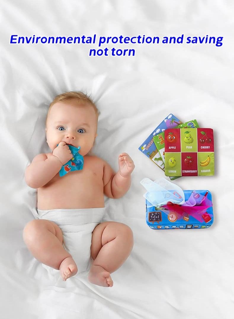 إيروريكس لعب الأطفال حديثي الولادة الحسية صندوق مناديل سحرية للأطفال بعمر سنة واحدة للأولاد والبنات والأطفال ألعاب التعلم المبكر هدايا الأطفال - Image 4