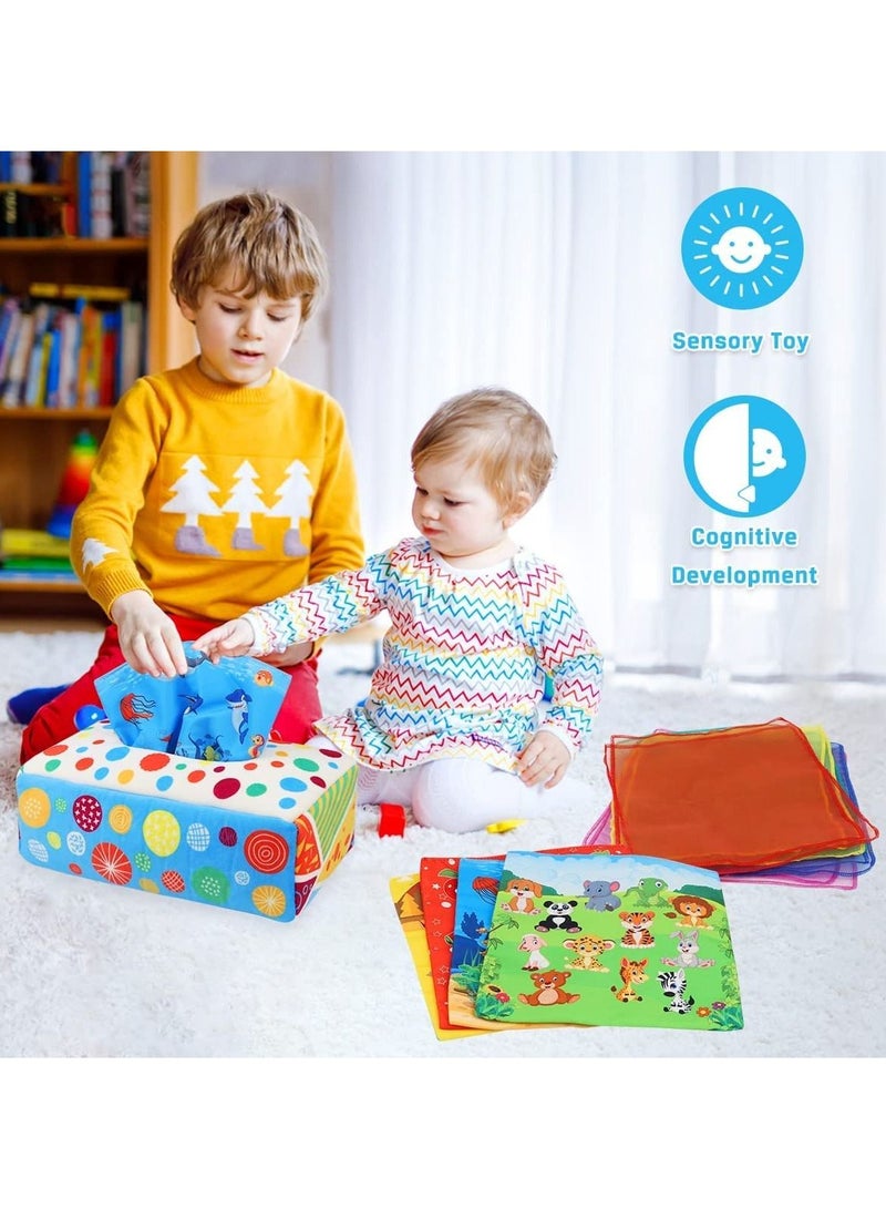 إيروريكس لعب الأطفال حديثي الولادة الحسية صندوق مناديل سحرية للأطفال بعمر سنة واحدة للأولاد والبنات والأطفال ألعاب التعلم المبكر هدايا الأطفال - Image 2