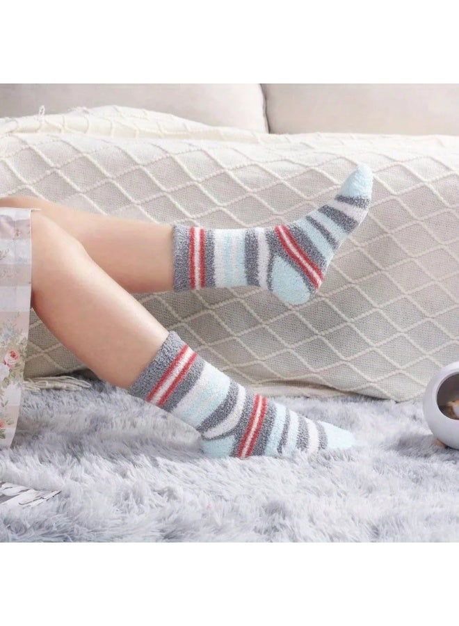 جوارب شتوية نسائية ناعمة - 6 أزواج بتصاميم متنوعة ودافئة - Image 5